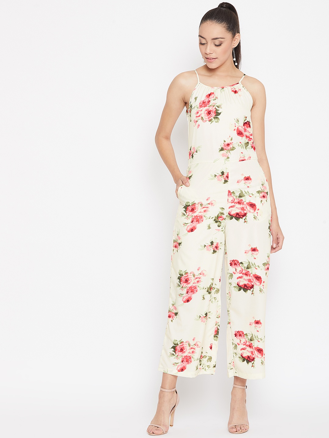 

PURYS Women Multicoloured Printed Basic Jumpsuit, Multi