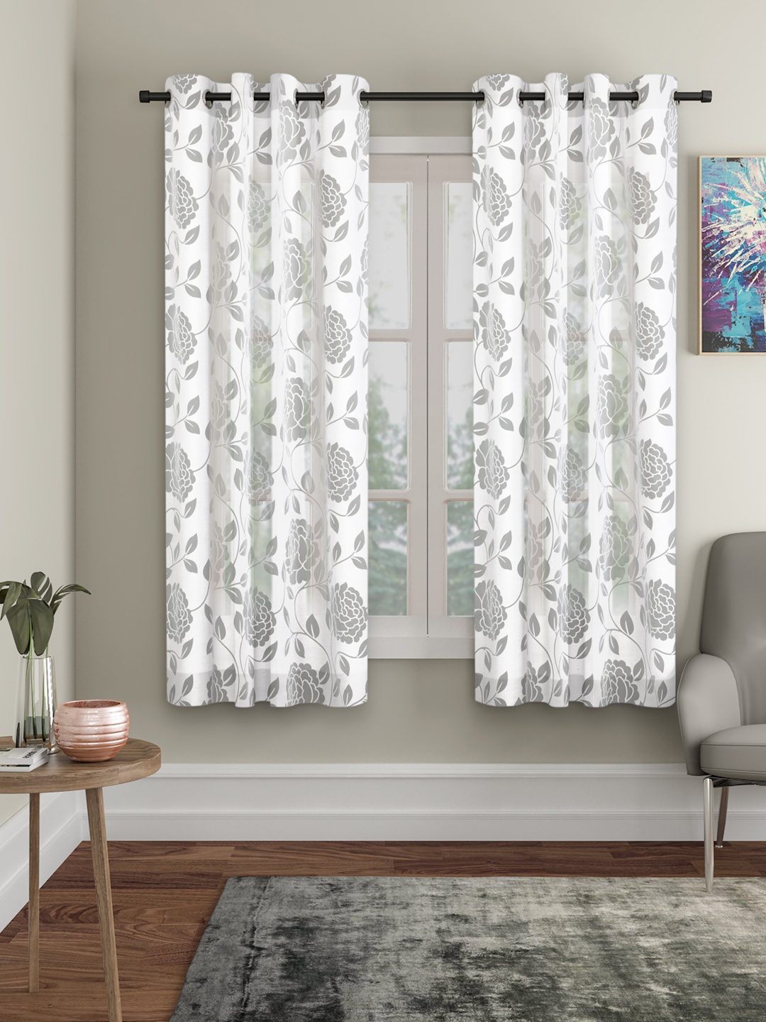 

ROSARA HOME White Set of 2 Window Curtains