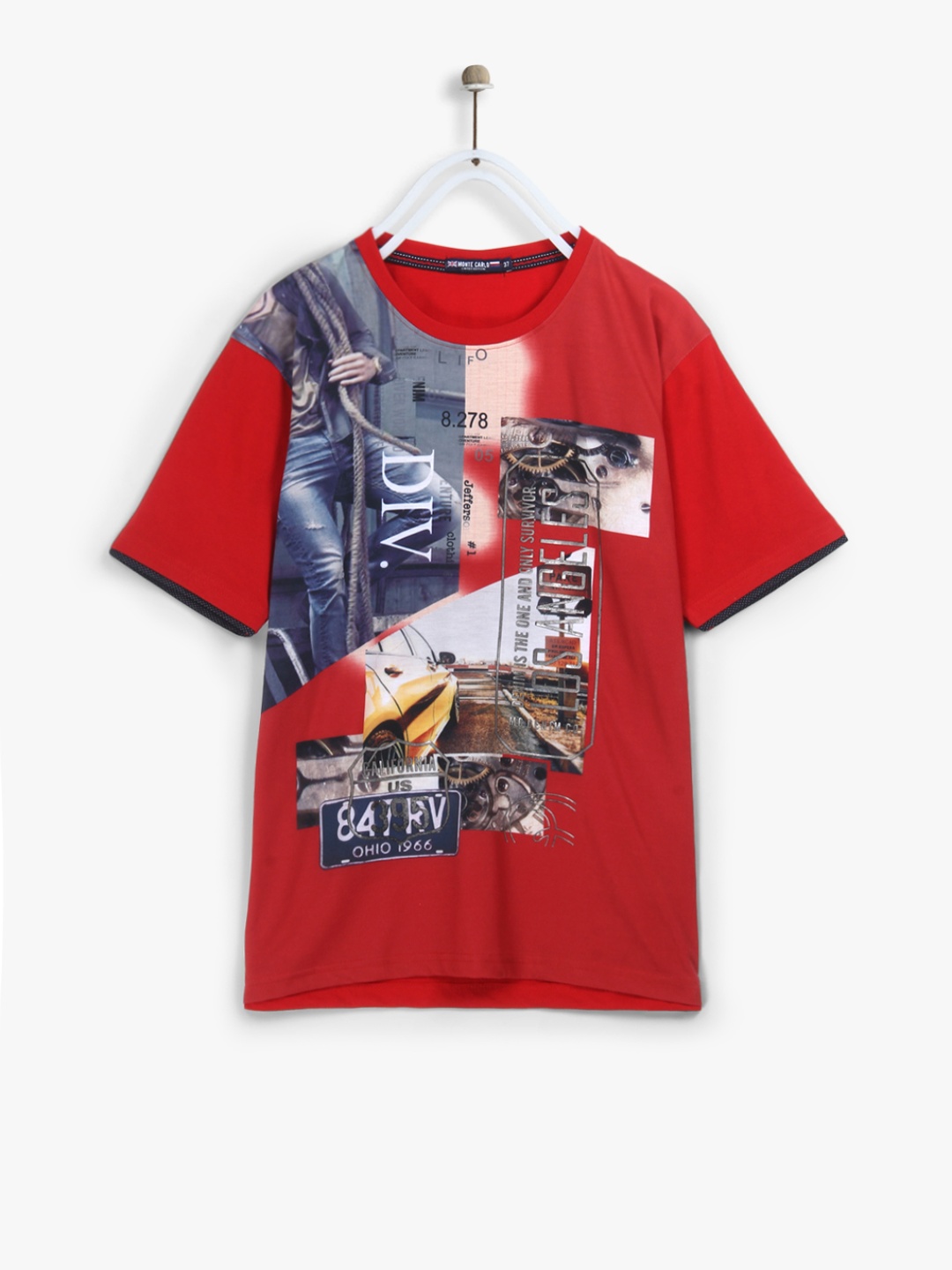 

Monte Carlo Boys Red & Blue Printed Round Neck T-shirt