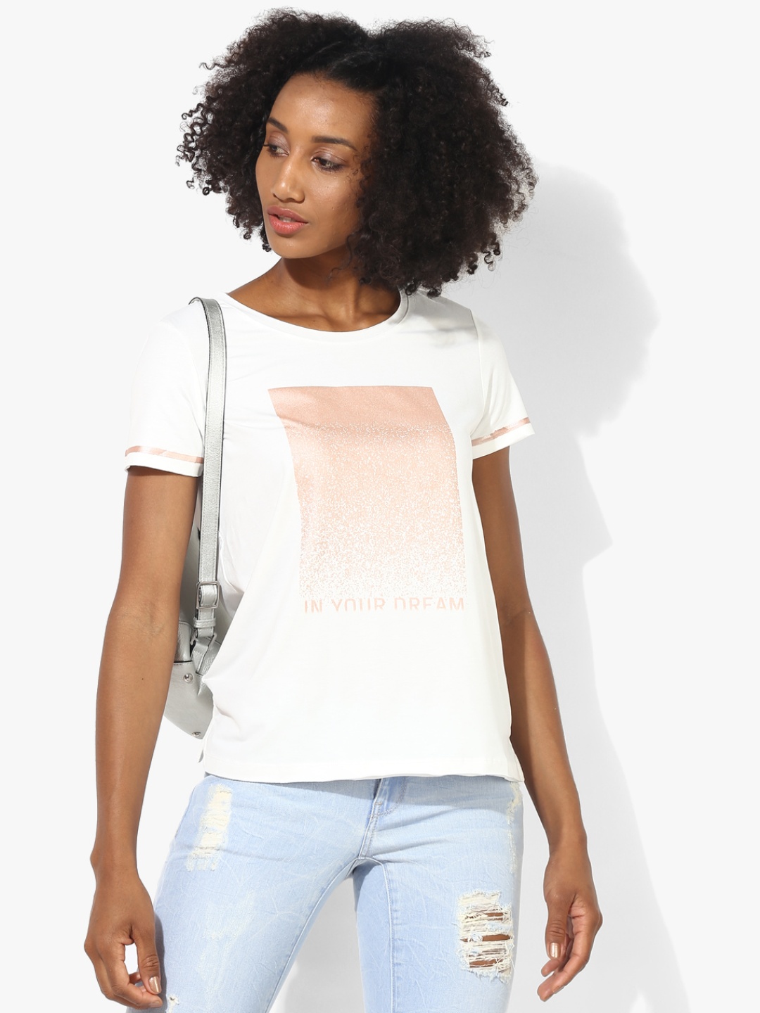

Vero Moda Women White Printed T-shirt
