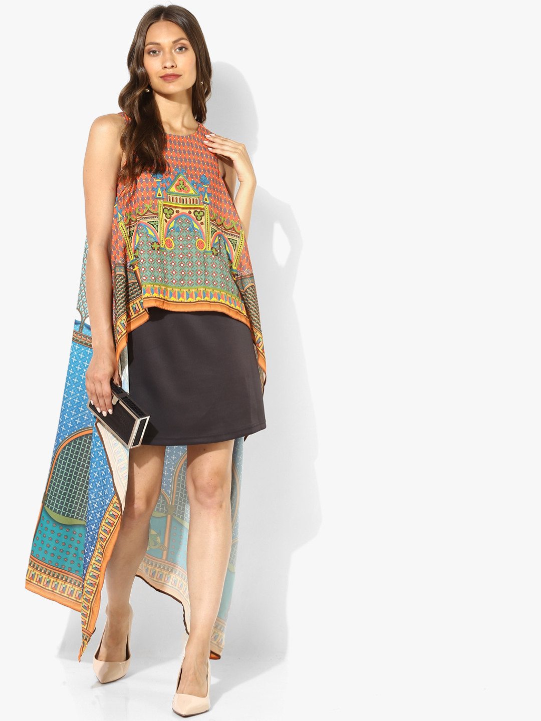 

Wills Lifestyle Women Black Printed Kaftan Dress