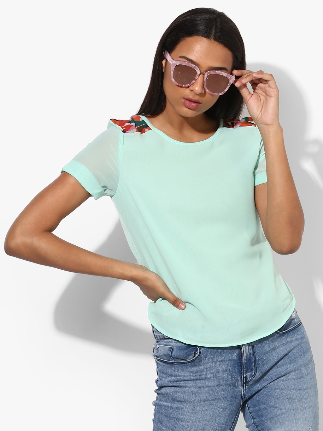 

Madame Women Blue Solid Top