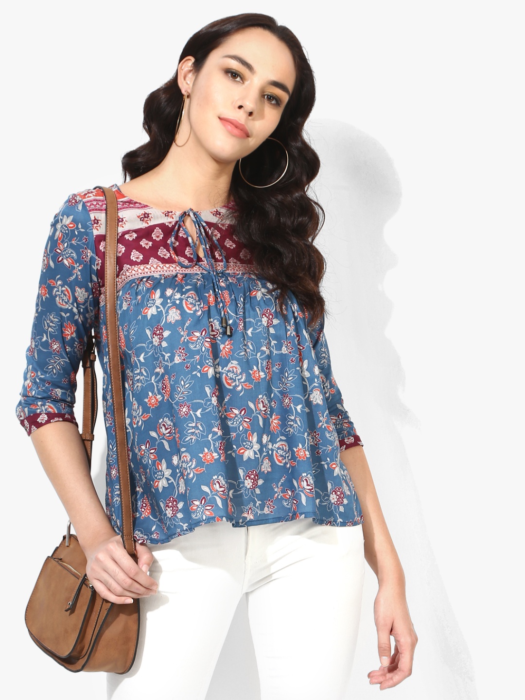 

MIAMINX Women Blue Printed Top