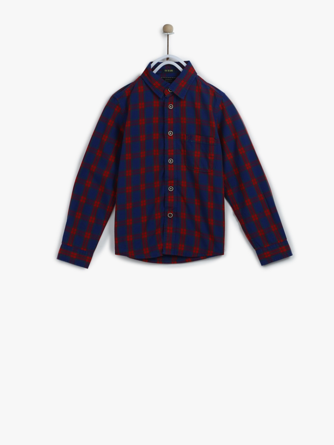 

Indian Terrain Boys Blue & Red Regular Fit Checked Casual Shirt