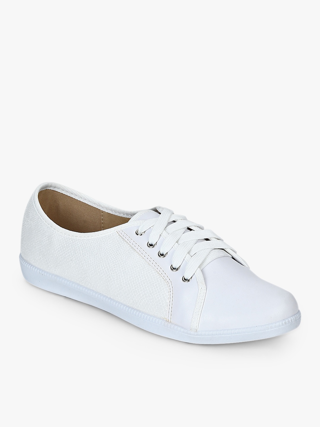 

Under Knee Women White Solid Sneakers