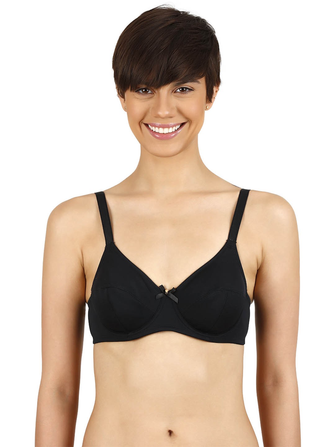 

Zivame Women Black Solid Essentials Laminated Cup Seamed Underwired Sag Lift Bra