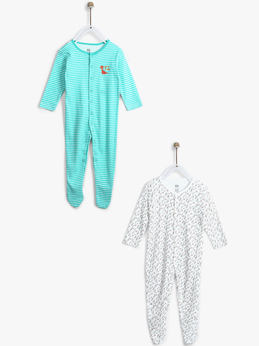 

MINI KLUB Boys Pack of 2 Sleepsuits, White