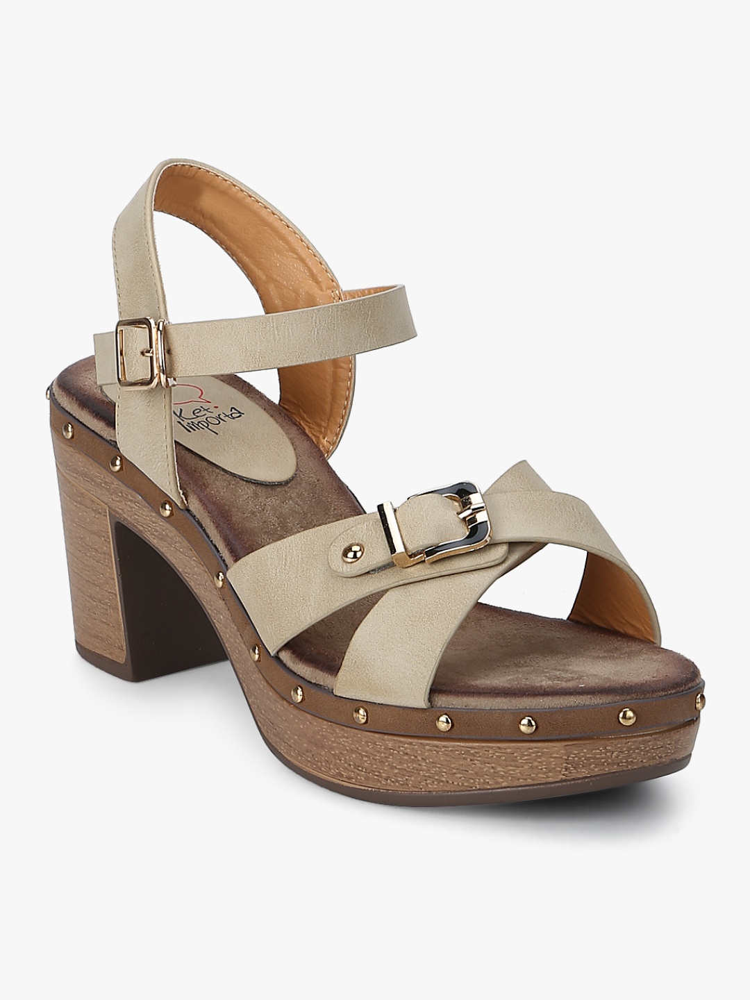 

KetImporta Women Beige Solid Crisscross Sandals