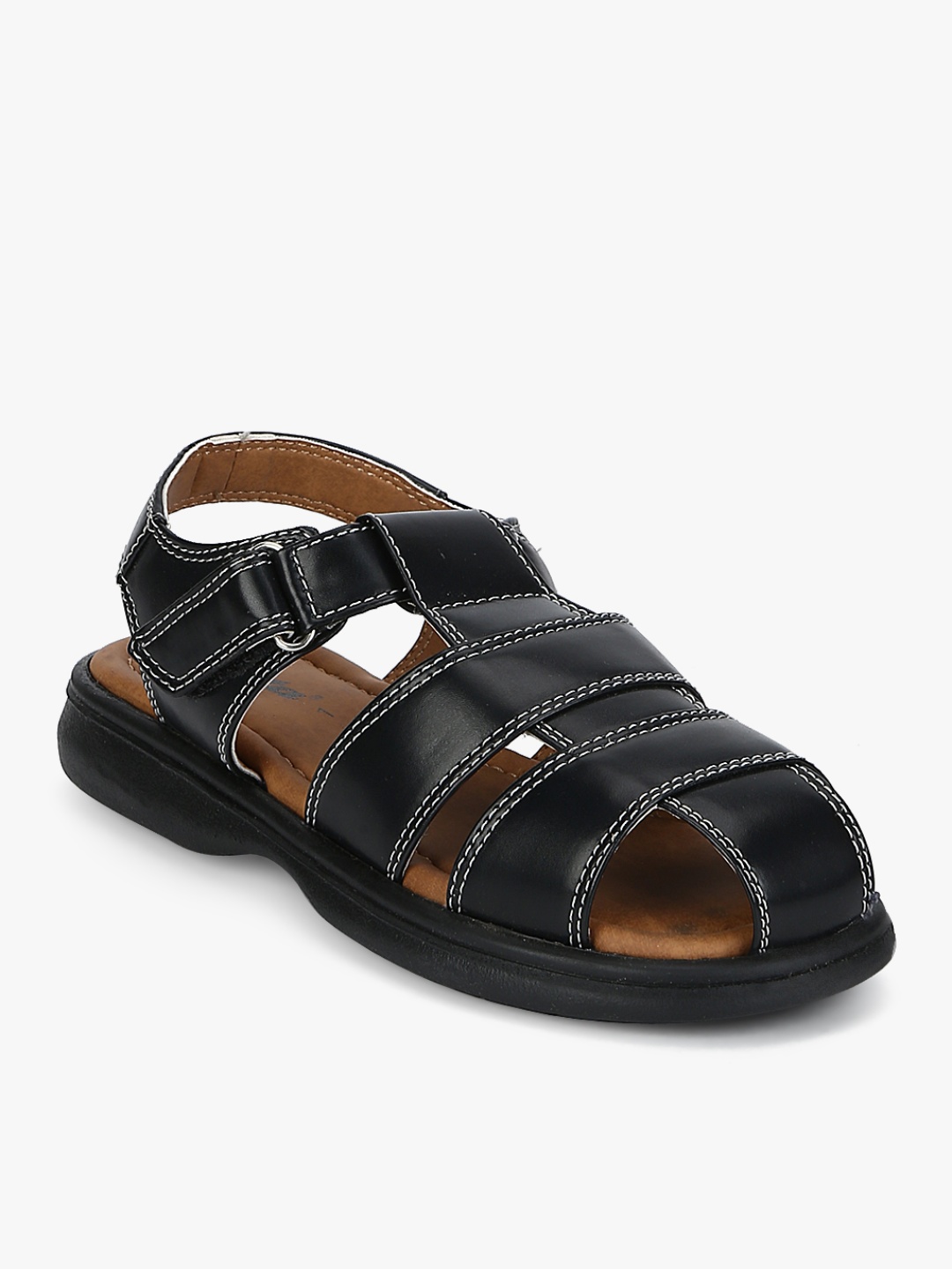 

Bubblegummers Boys Black Solid Fisherman Sandals