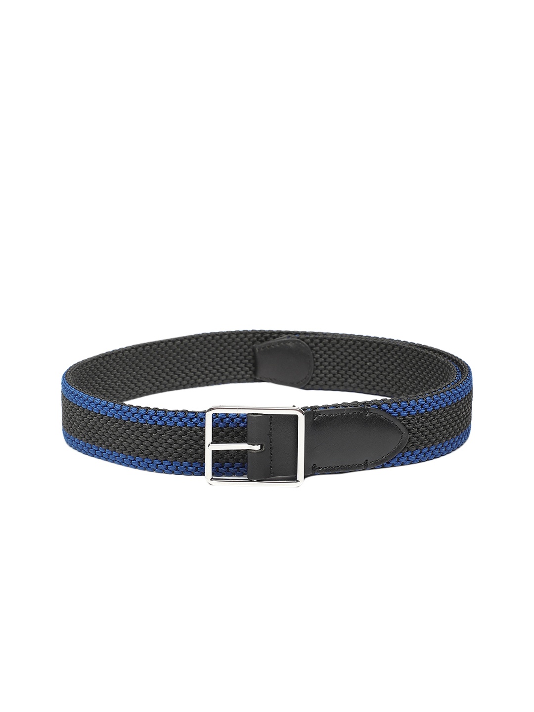 

Calvin Klein Men Black & Blue Striped Belt