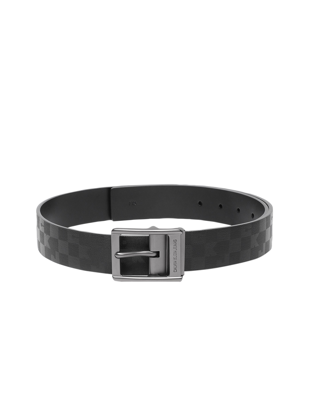 

Calvin Klein Men Black Checked Reversible Leather Belt