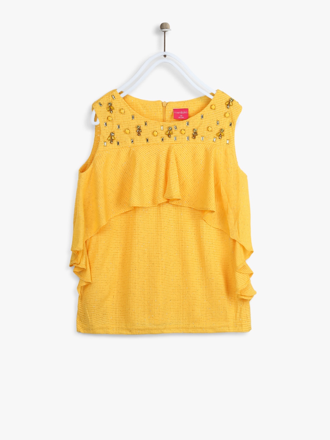 

Tiny Girl Girls Mustard Yellow Embellished Top