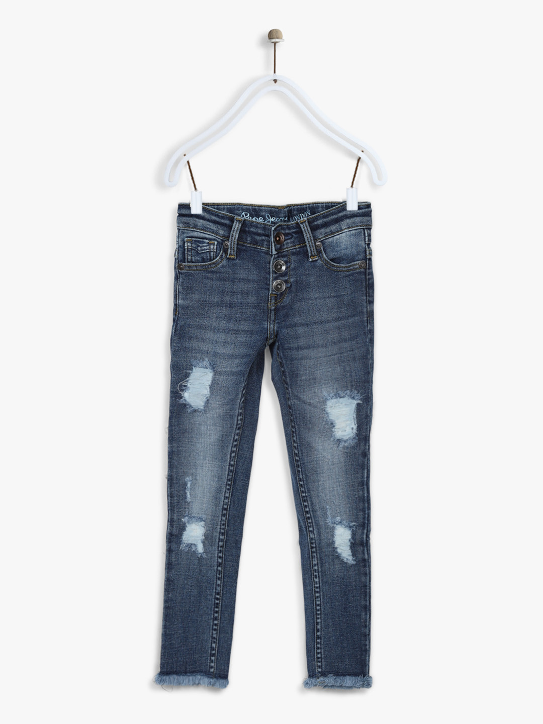 

Pepe Jeans Girls Blue Ripped Regular Fit Jeans