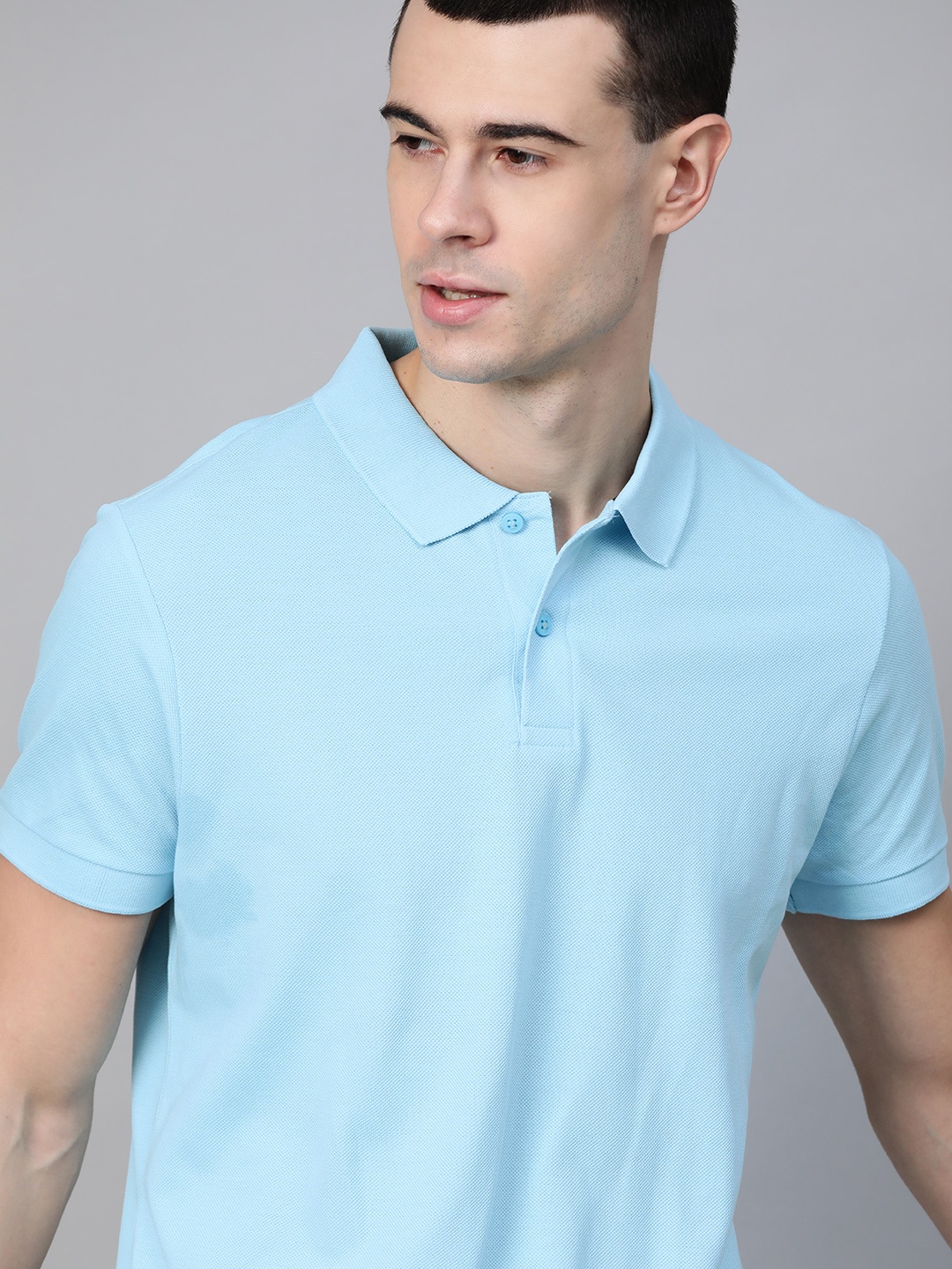 

Mast & Harbour Men Blue Solid Polo Collar T-shirt