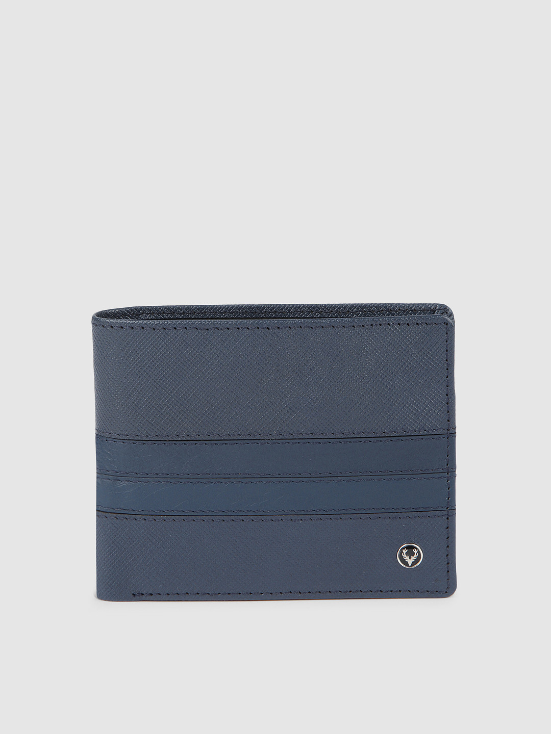 

Allen Solly Men Blue Solid Two Fold Leather Wallet