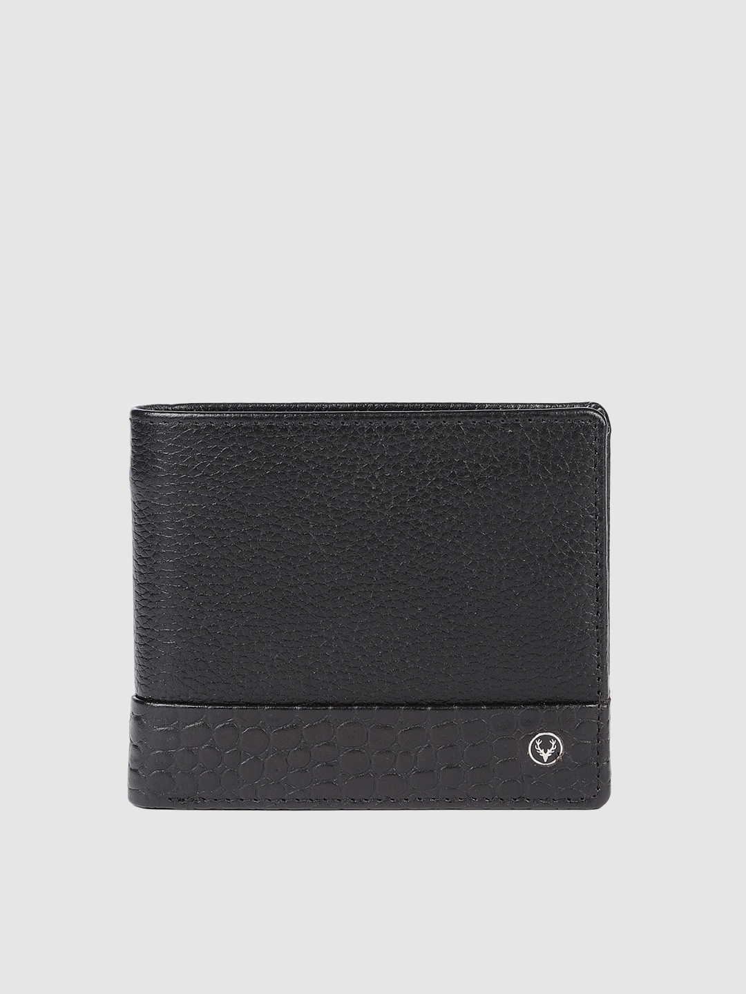 

Allen Solly Men Black Textured Two Fold Leather Wallet