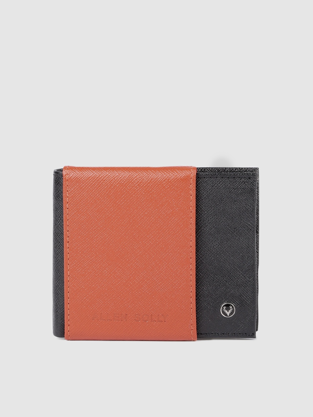 

Allen Solly Men Black Solid Two Fold Leather Wallet