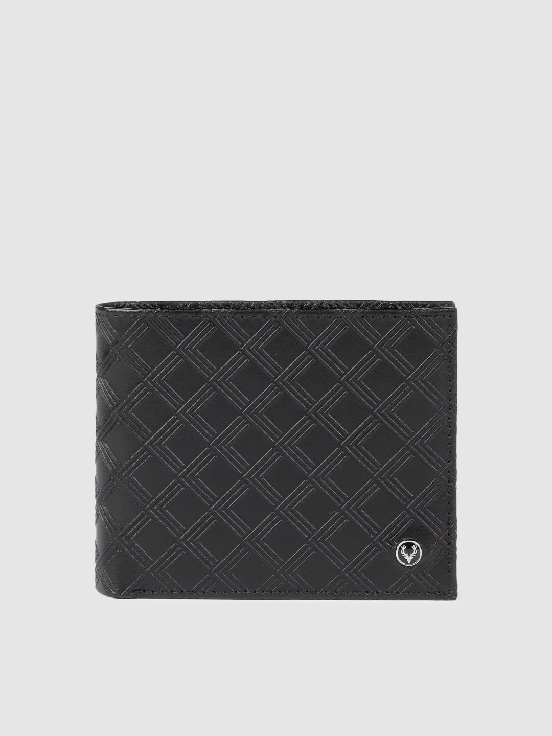 

Allen Solly Men Black Textured Two Fold Leather Wallet