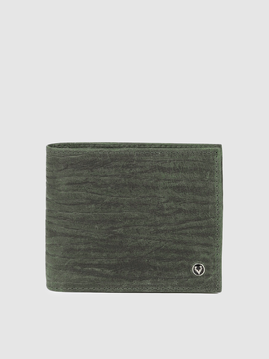 

Allen Solly Men Green Textured Two Fold Leather Wallet