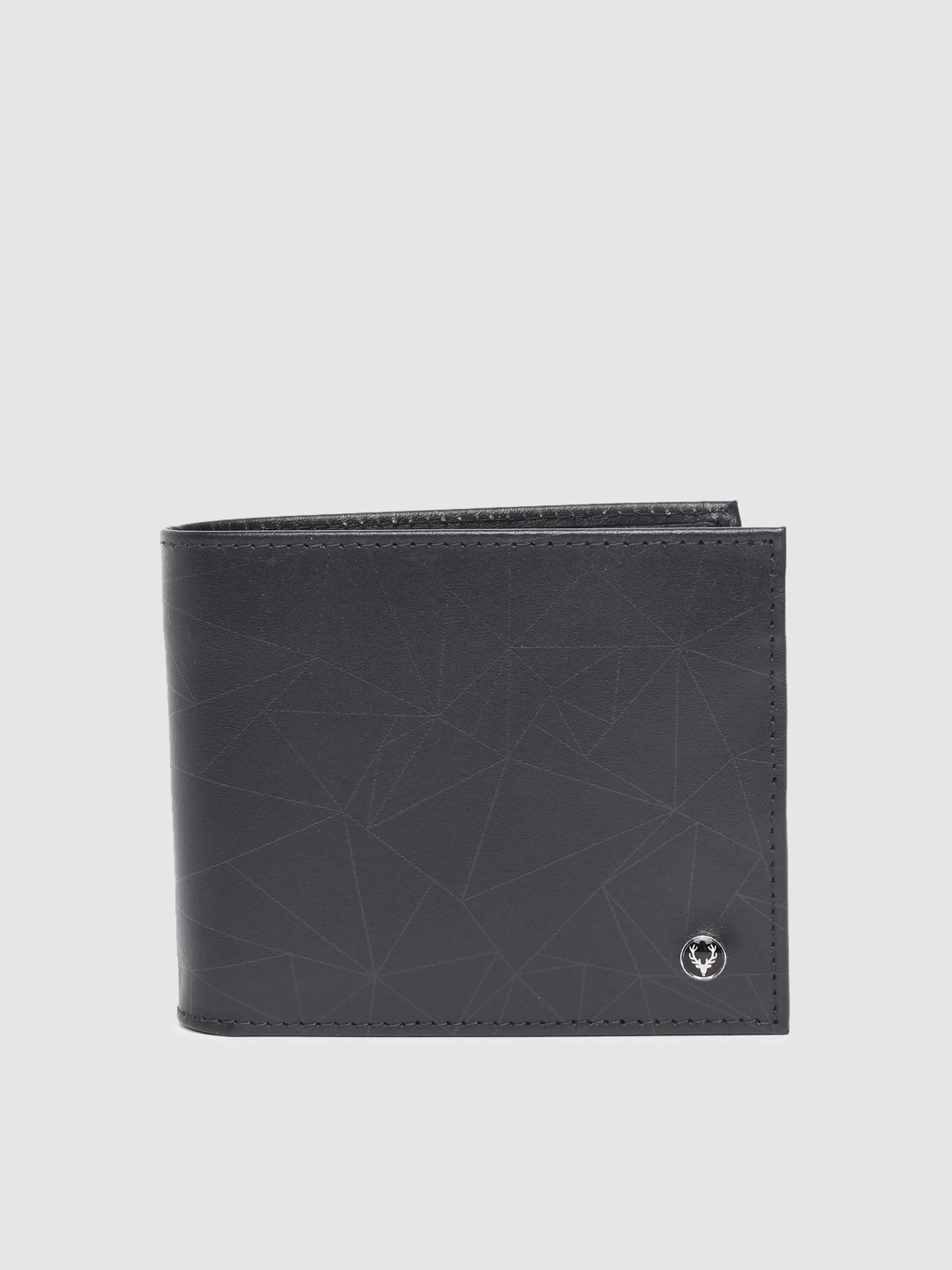 

Allen Solly Men Navy Blue Printed Leather Two Fold Wallet