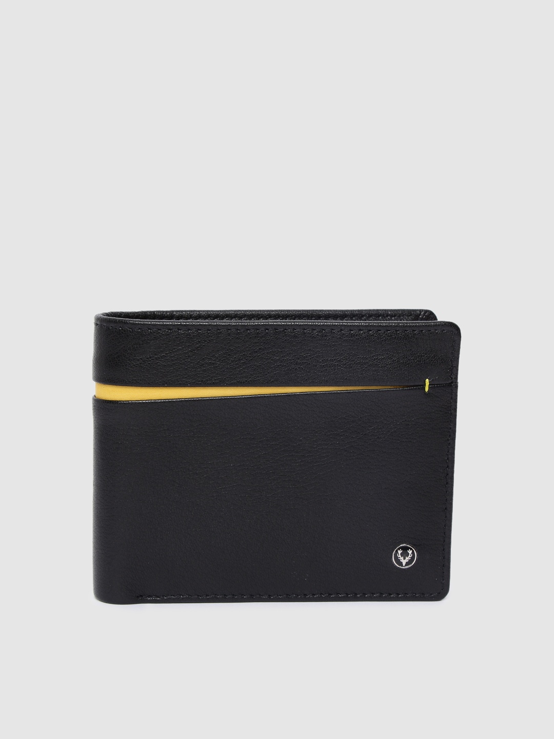 

Allen Solly Men Black Solid Genuine Leather Two Fold Wallet