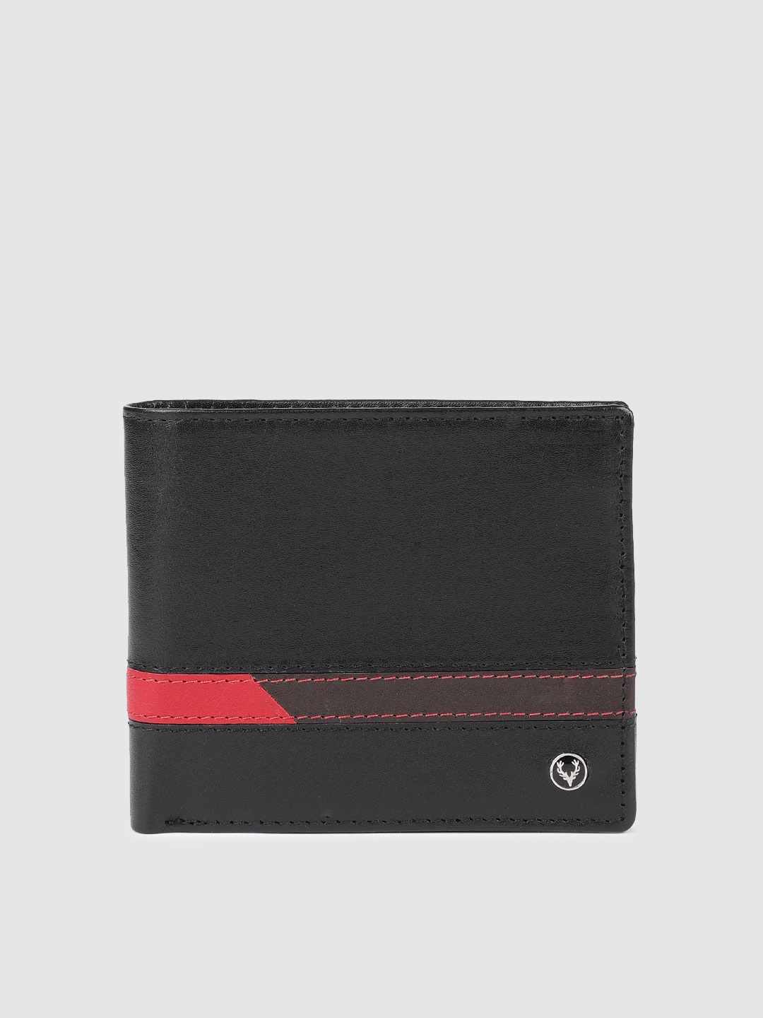 

Allen Solly Men Black Solid Two Fold Leather Wallet