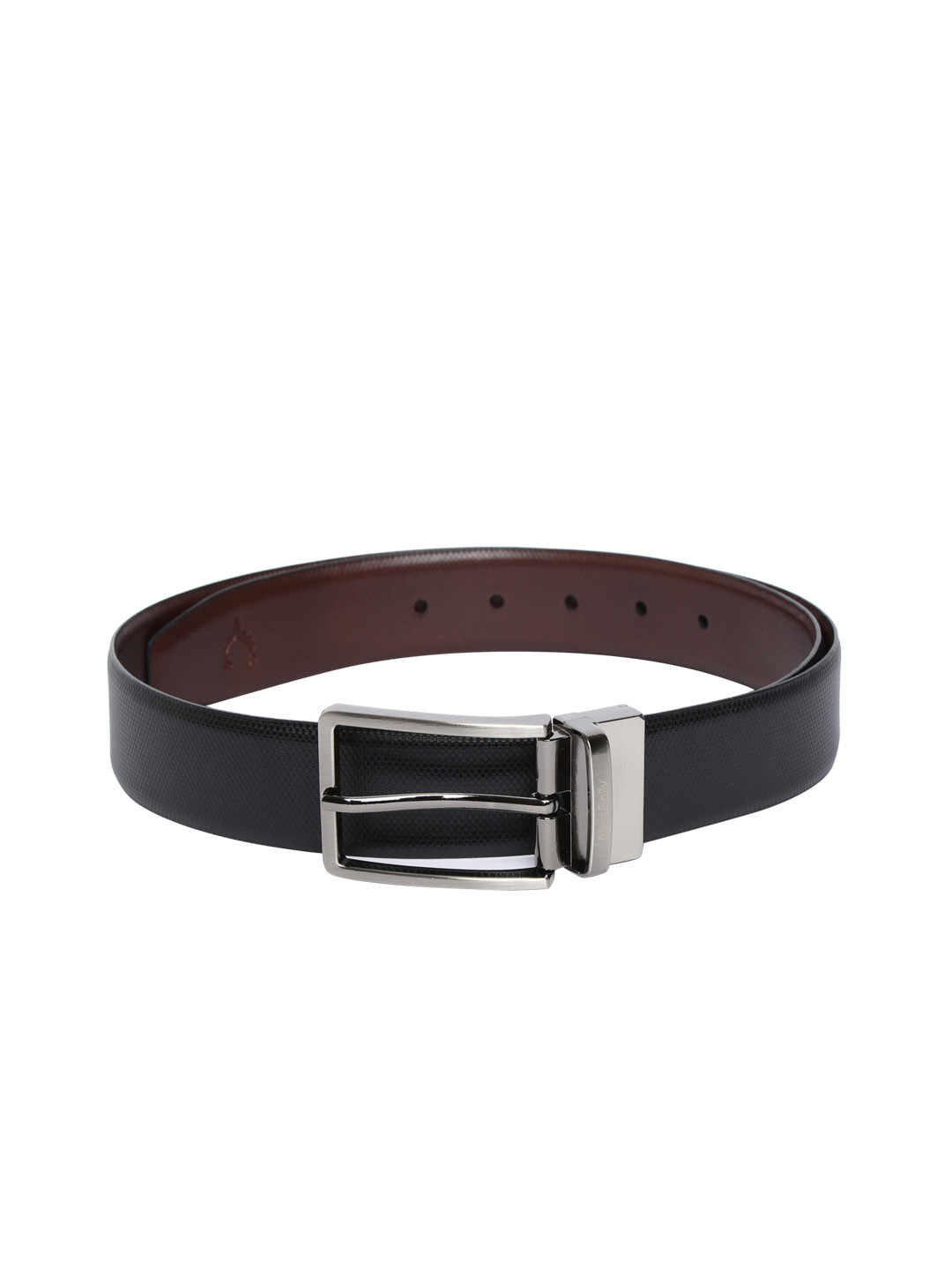 

Allen Solly Men Black & Brown Textured Reversible Leather Belt