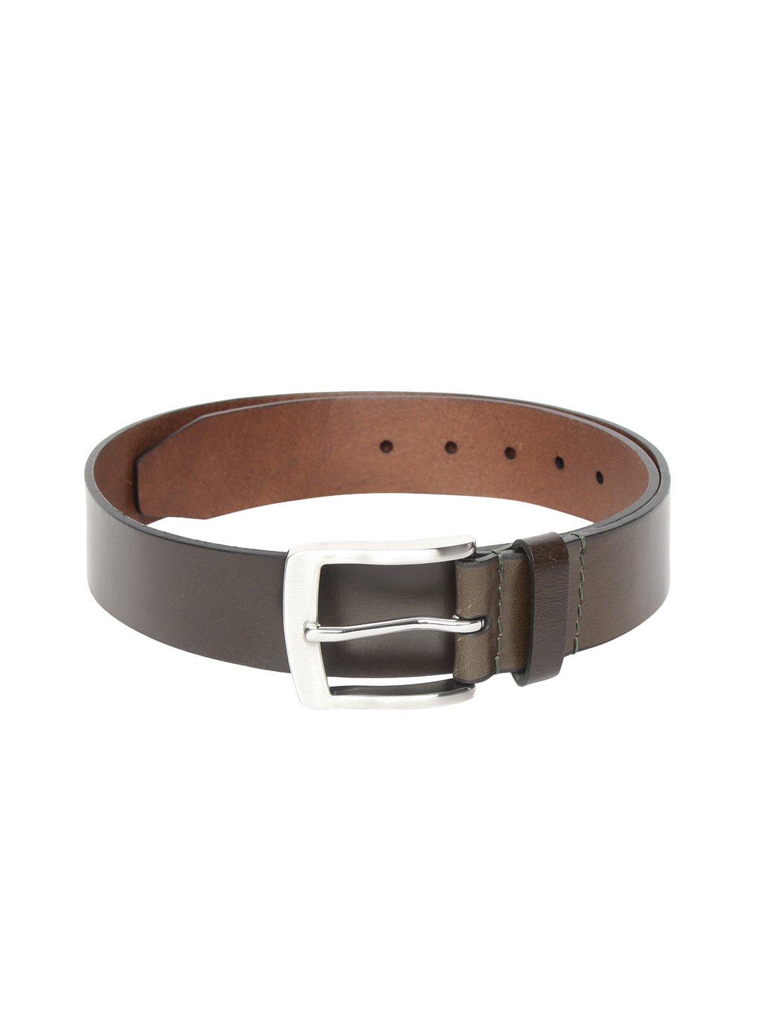 

Allen Solly Men Olive Green Solid Leather Belt