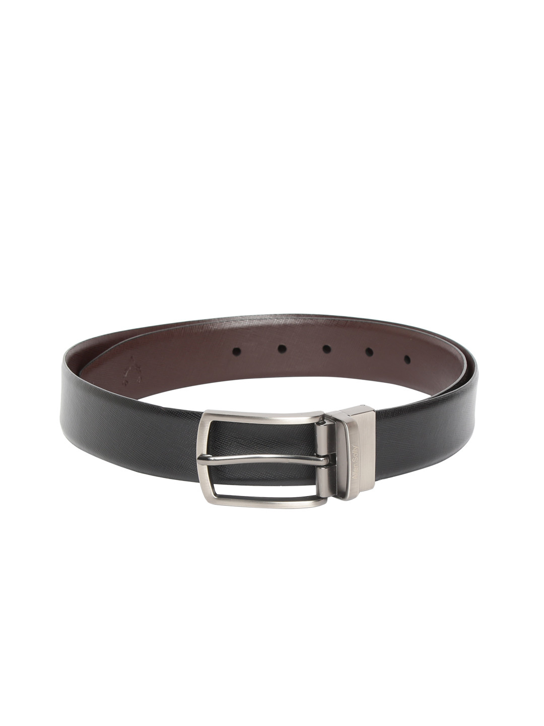 

Allen Solly Men Black & Brown Textured Reversible Leather Belt