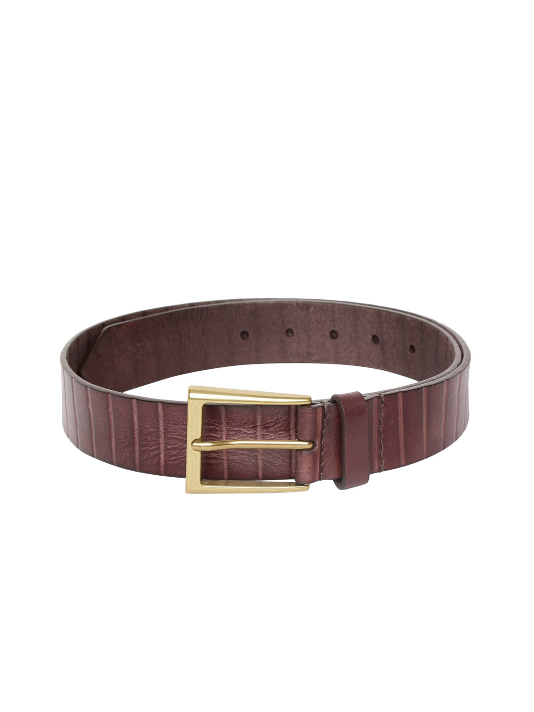 

Allen Solly Men Brown Textured Leather Belt