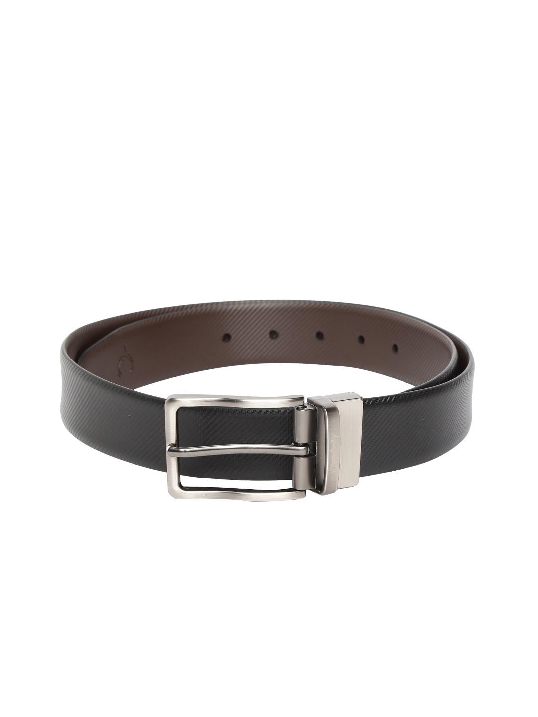 

Allen Solly Men Black & Brown Textured Reversible Leather Belt