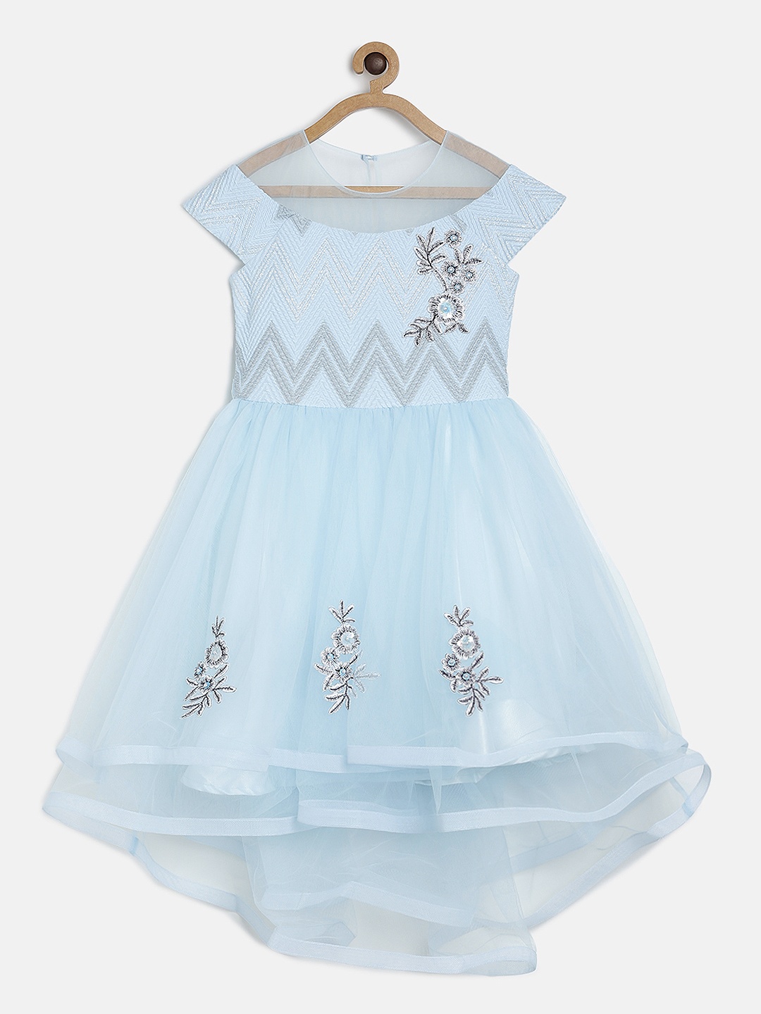 

Peppermint Girls Blue Embellished Fit and Flare Dress