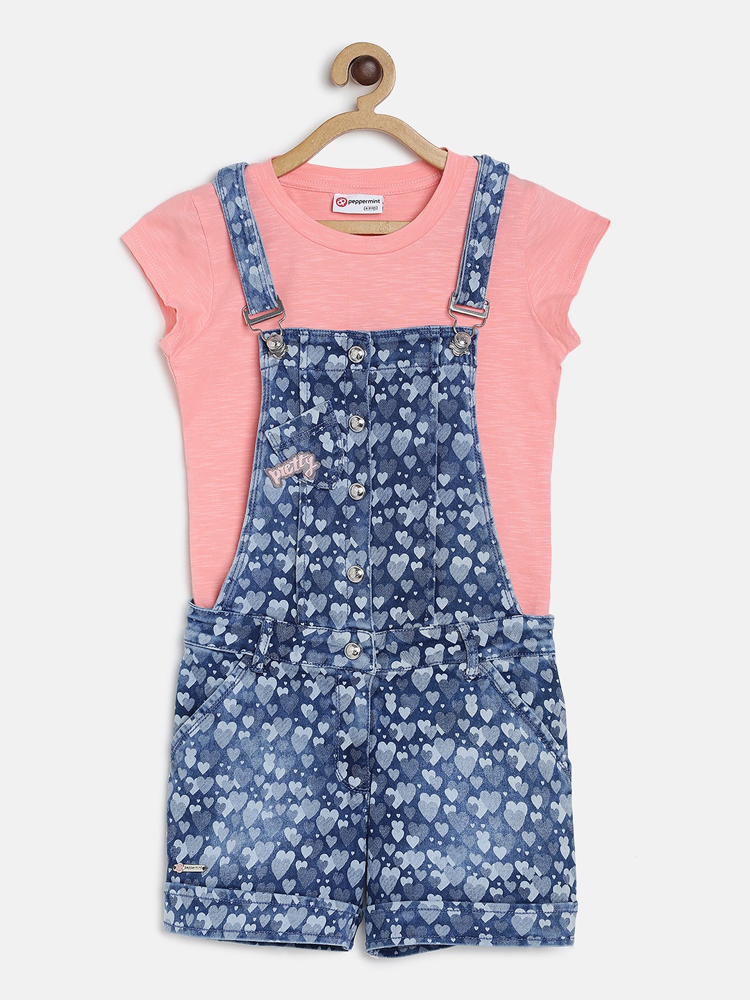 

Peppermint Girls Blue & Pink T-shirt with Shorts