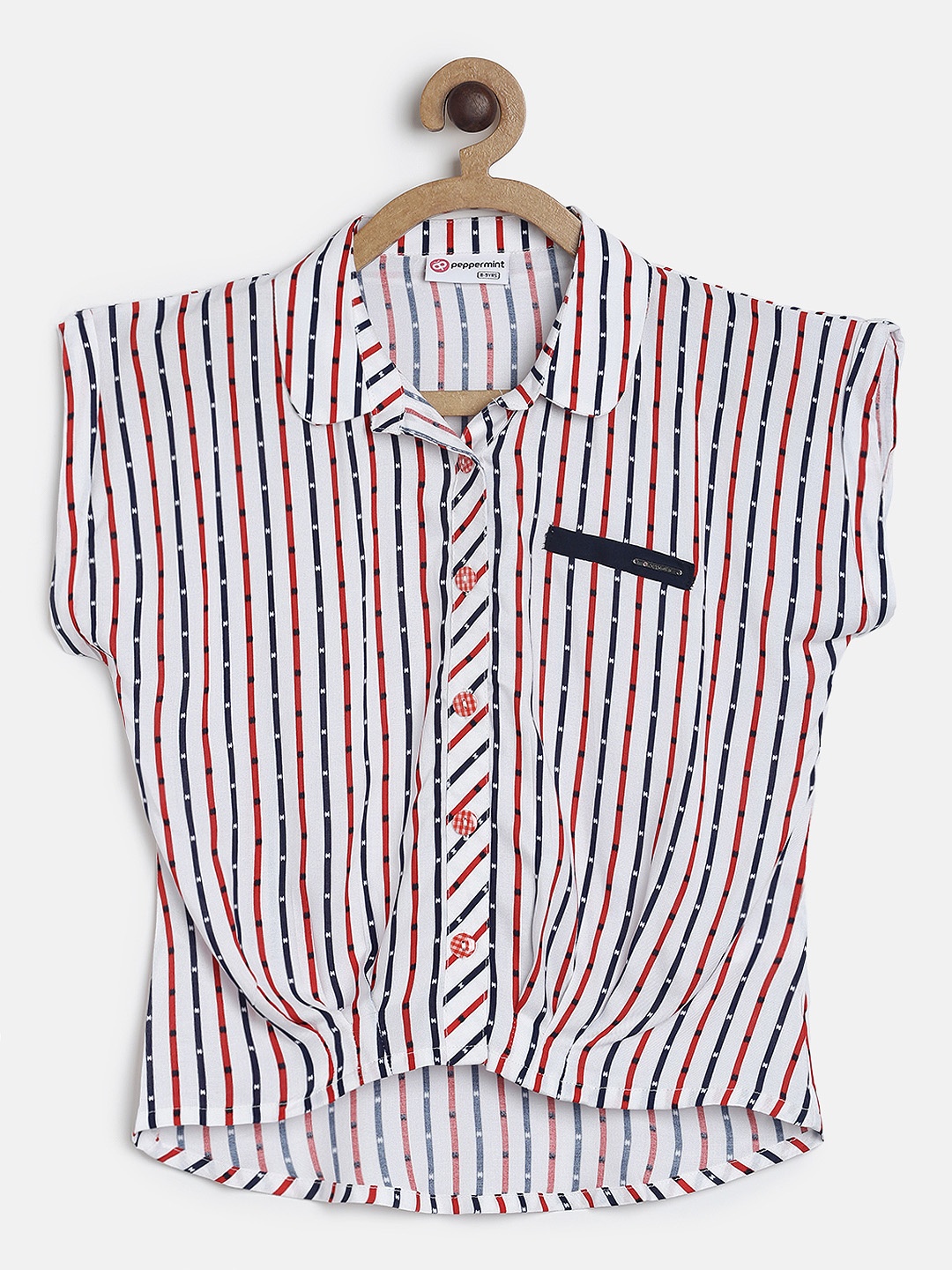 

Peppermint Girls Red & White Striped Shirt Style Top