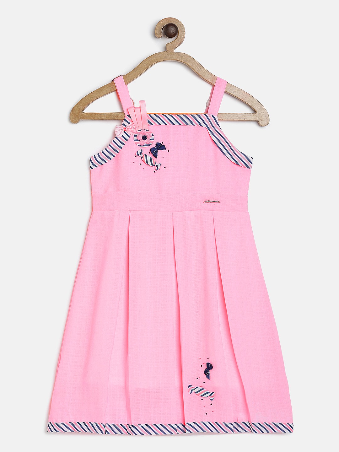 

Peppermint Girls Pink Solid A-Line Dress