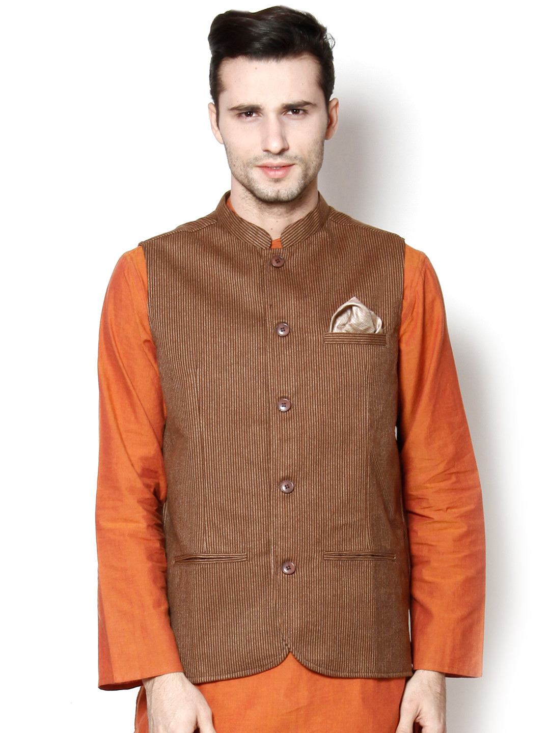 

even Brown Nehru Jacket