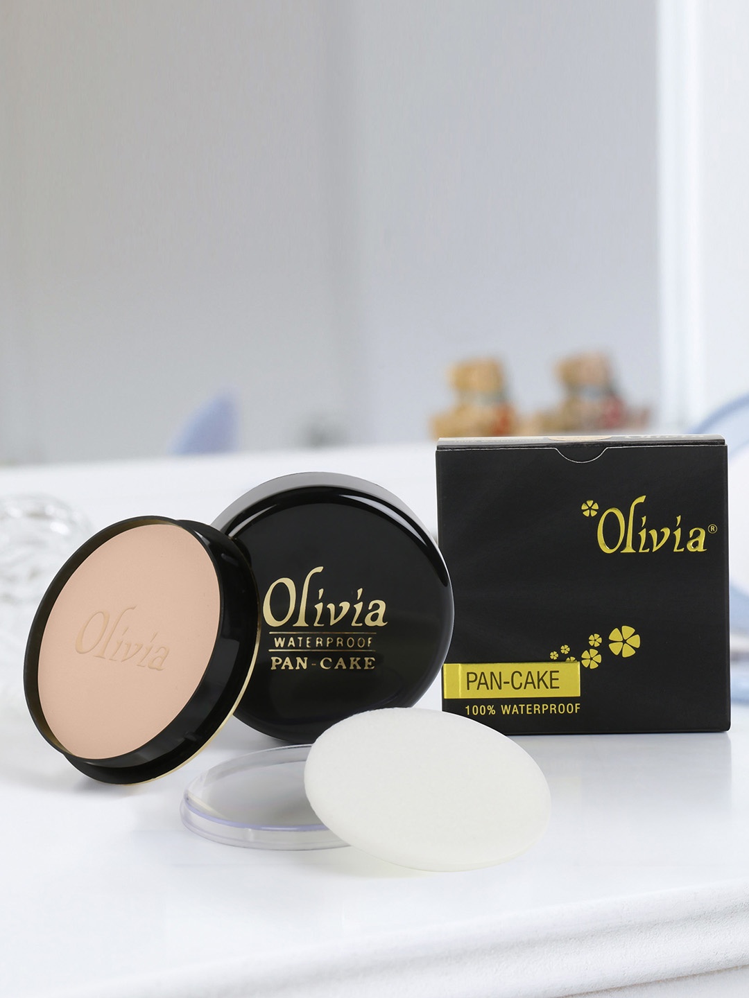 

Olivia Pack of 3 100% Waterproof Pan Cake Dark Beige Makeup Concealer 25g