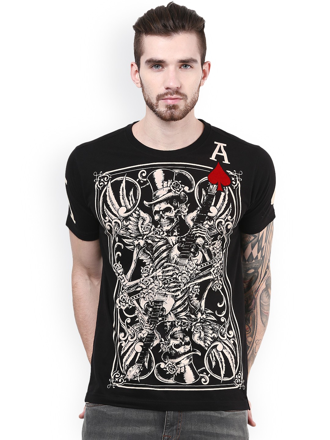 

PUNK Black Printed T-shirt