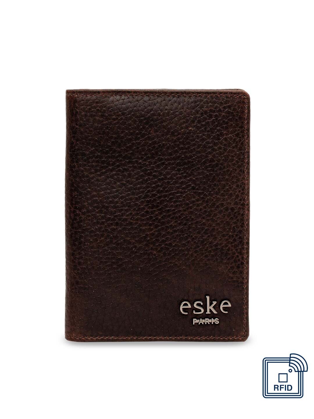 

Eske Men Brown Solid Leather Passport Holder