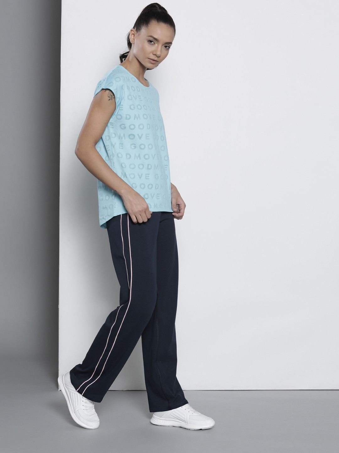 

Marks & Spencer Women Navy Blue Solid Track Pants