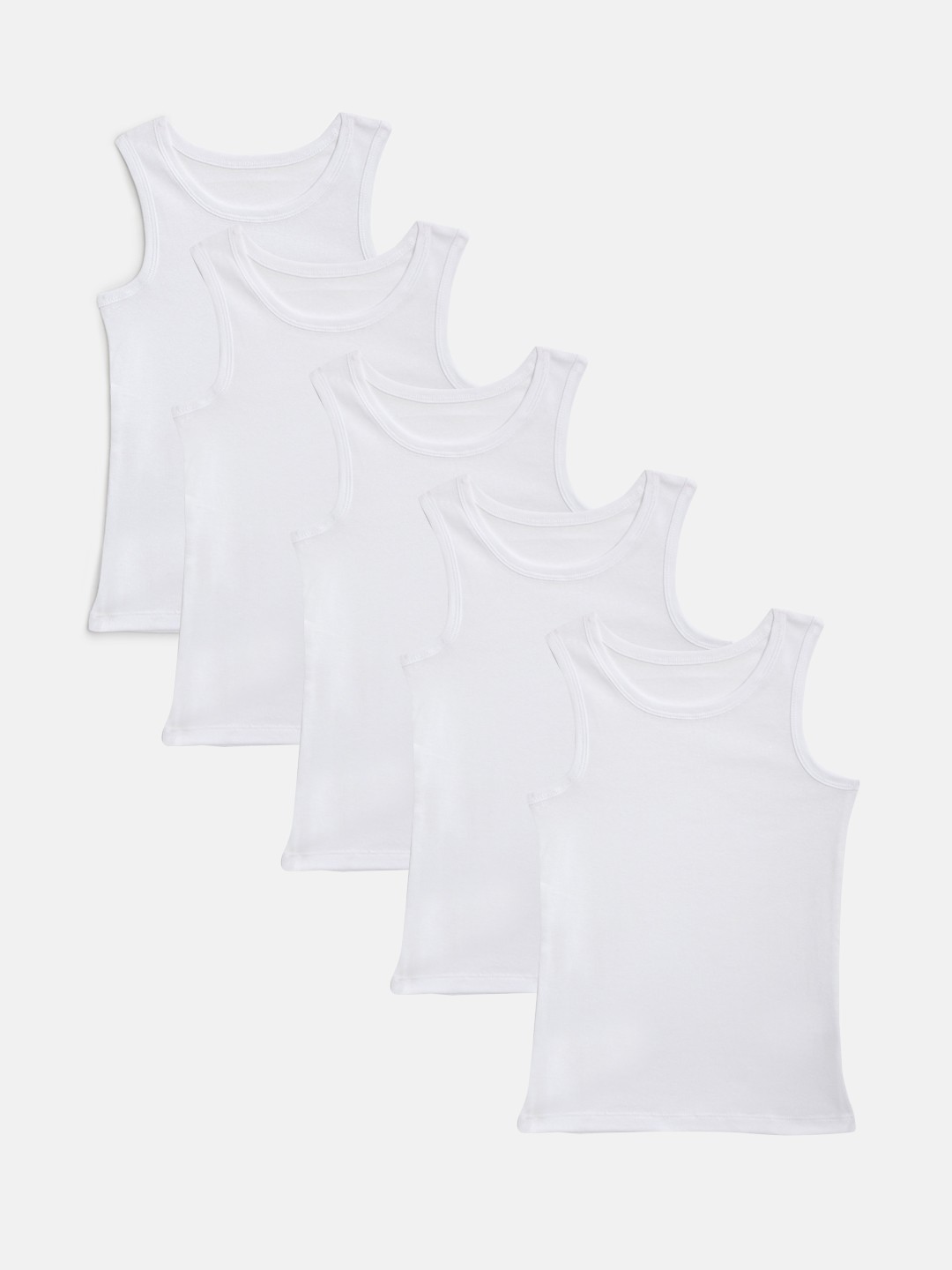 

Marks & Spencer Boys Pack of 5 White Solid Innerwear Vests T711406V