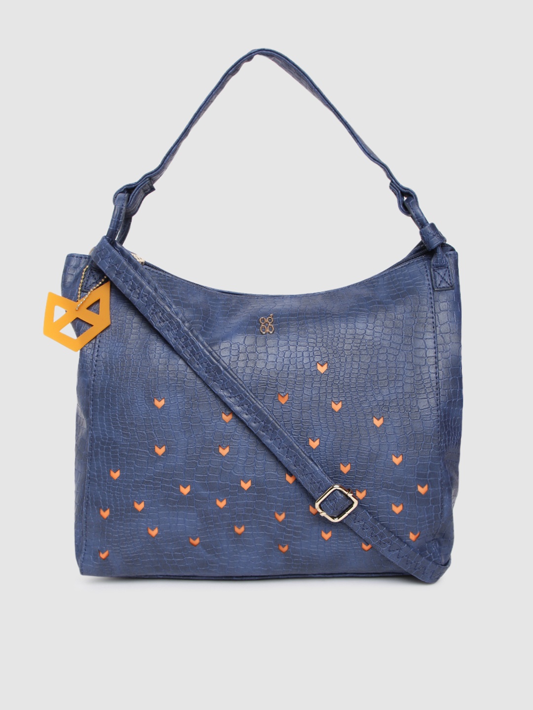 

Baggit Blue Animal Textured Hobo Bag