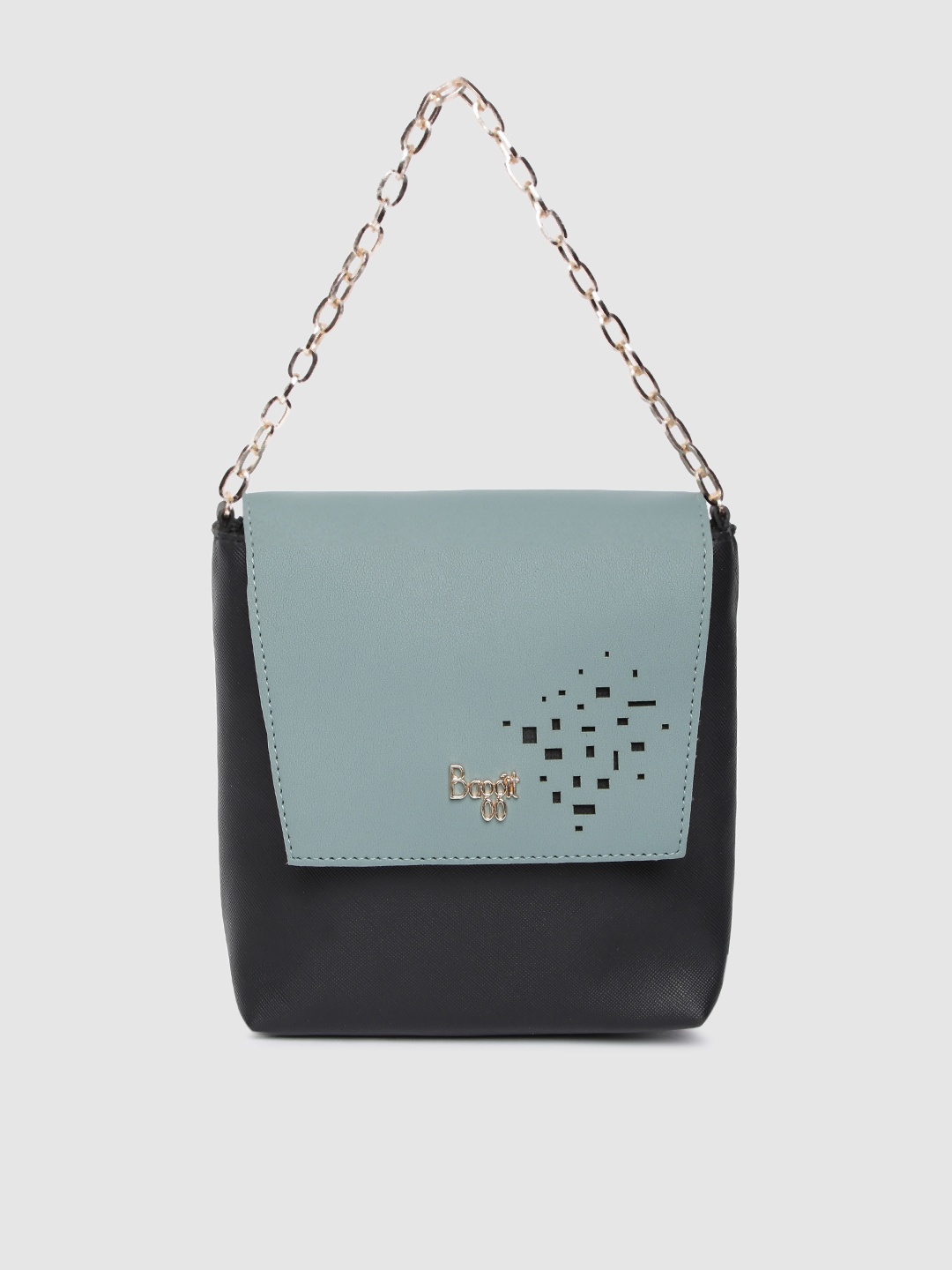 

Baggit Black & Blue Colourblocked Satchel