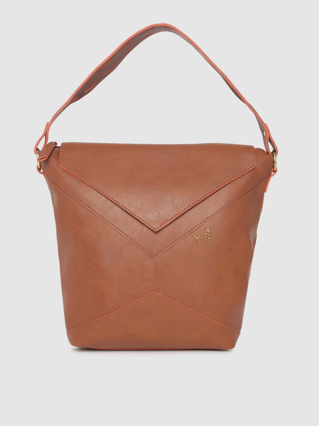 

Baggit Rust Brown Solid Hobo Bag