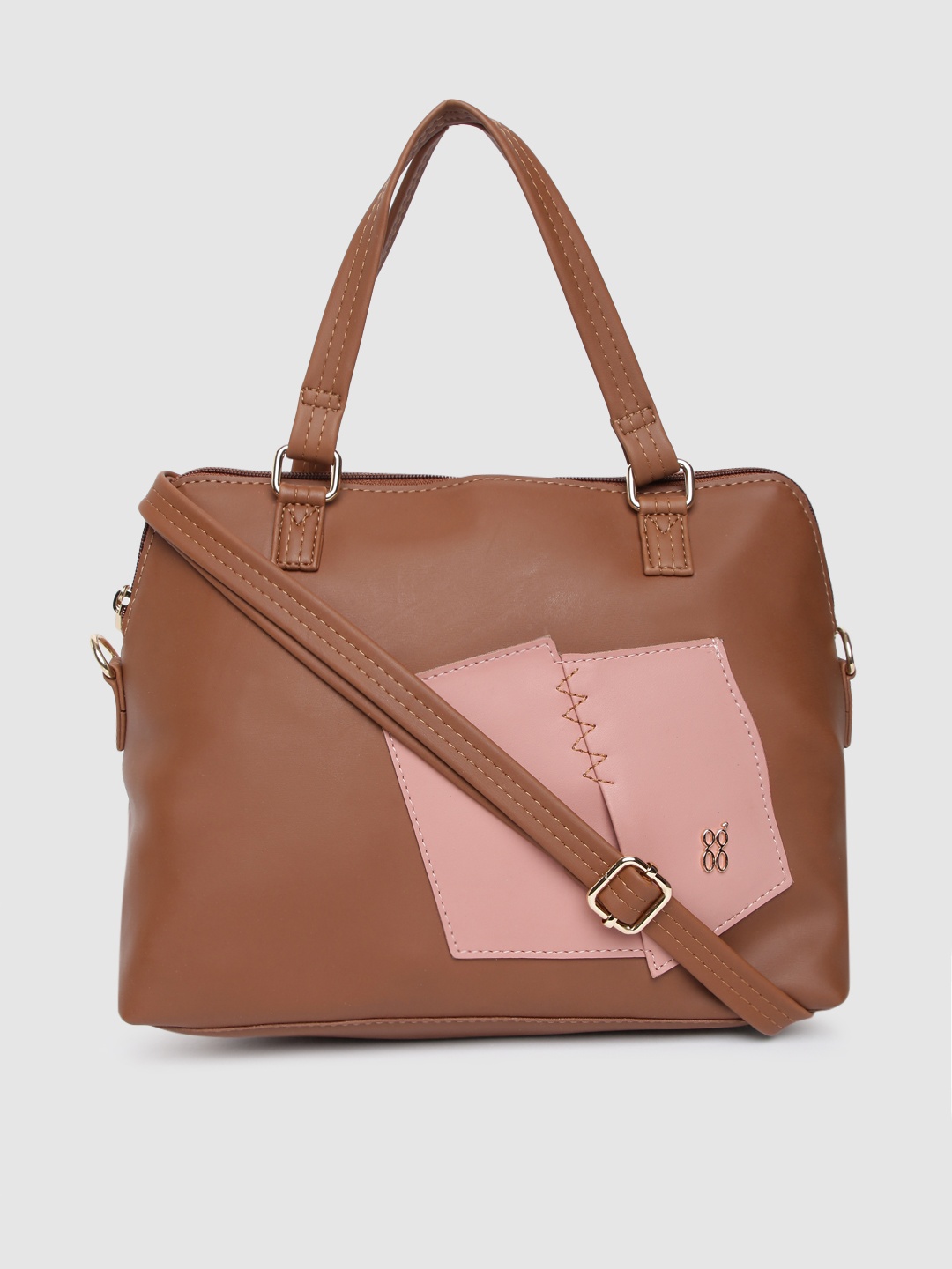 

Baggit Tan Brown & Pink Solid Sling Bag