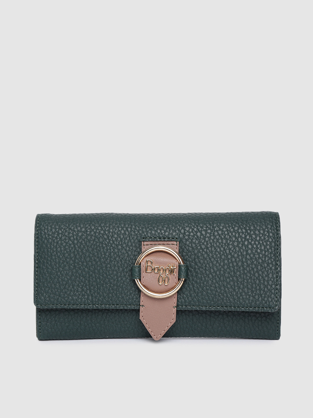 

Baggit Women Green Solid Three Fold Wallet