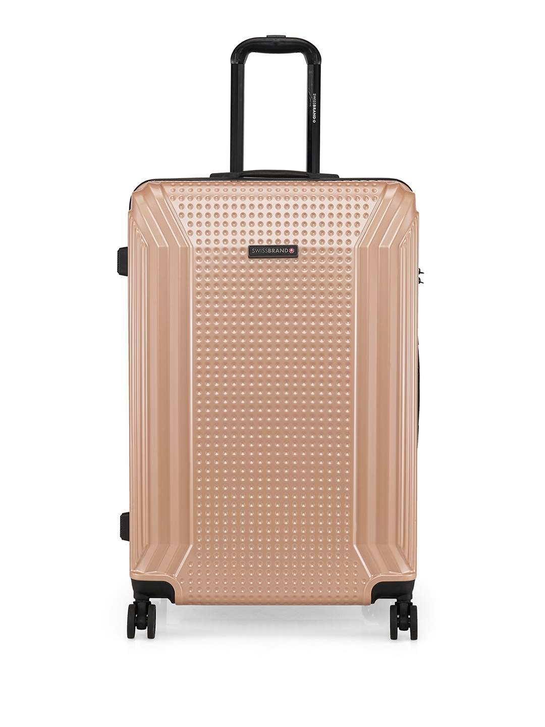

SWISS BRAND Unisex Beige Textured VERNIER 360-Degree Rotation Hard-Sided Large Trolley Suitcase