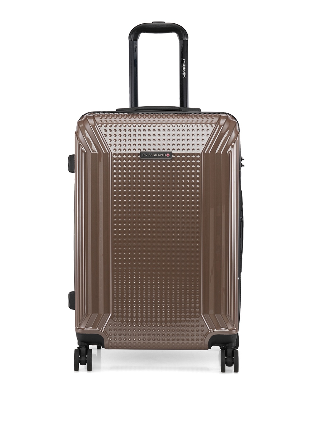 SWISSBRAND VERNIER Range Coffee 24" Medium Hard Trolley Bag, Coffee brown