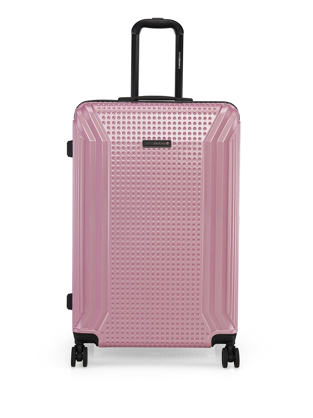 

SWISS BRAND Rose Gold-Toned Textured VERNIER Hard-Sided Large Trolley Suitcase