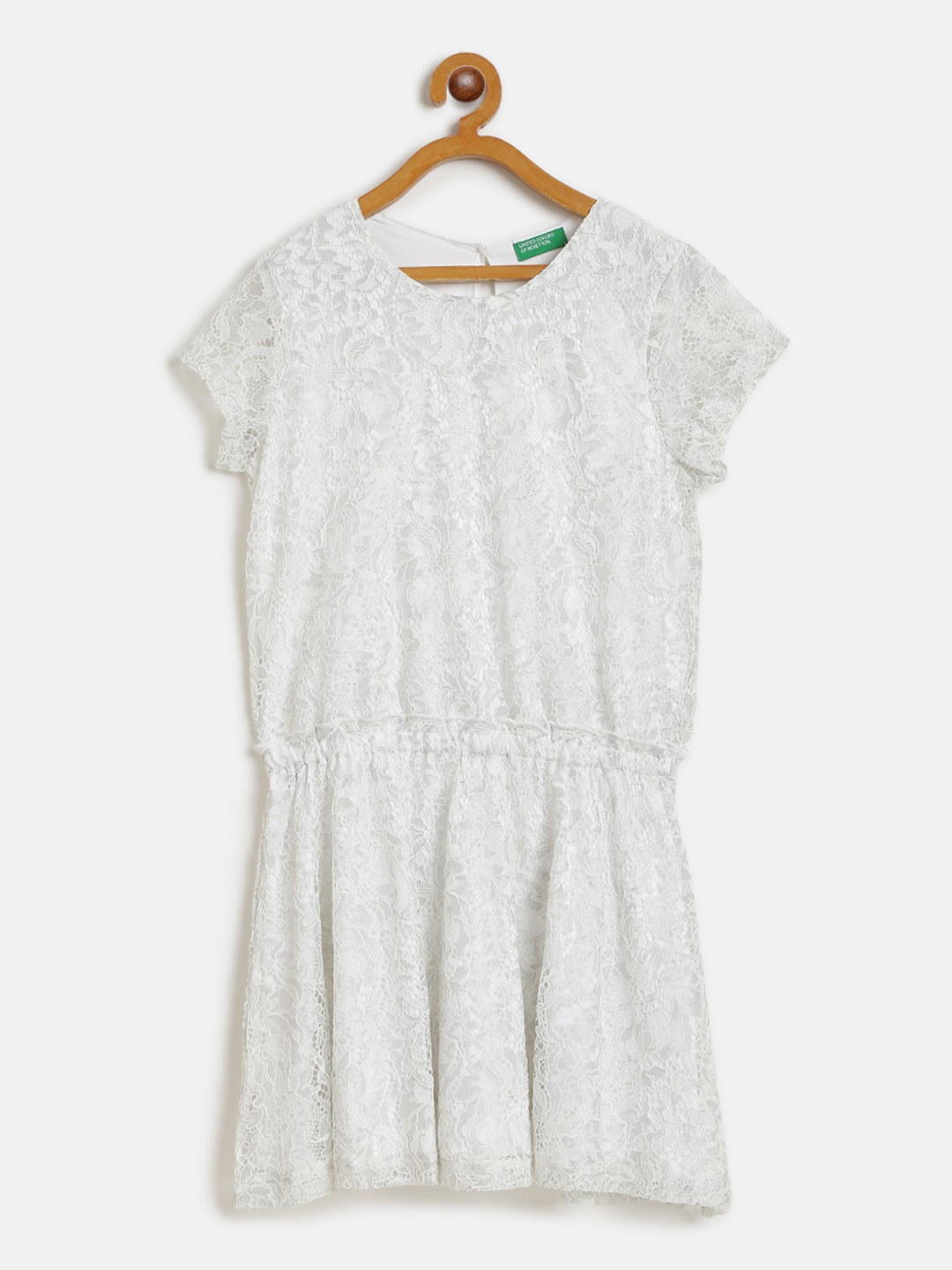 

United Colors of Benetton Girls White Lace A-Line Dress
